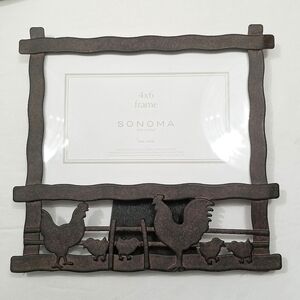 NWT Sonoma Rustic Metal Distressed Country Farmhouse Picture Frame Brown 4x6in.